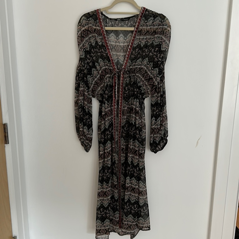 Zara printed sheer coverup